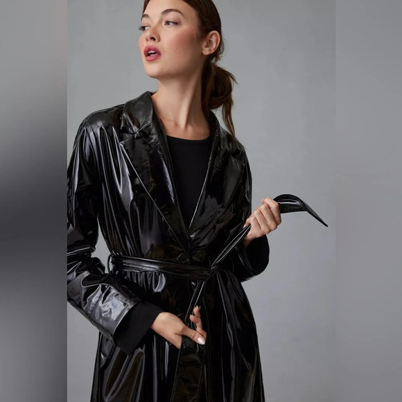 Anthropology RHODE Damon Trench Coat Black - Picture 3 of 4